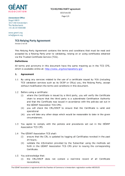 TCS Relying Party Agreement