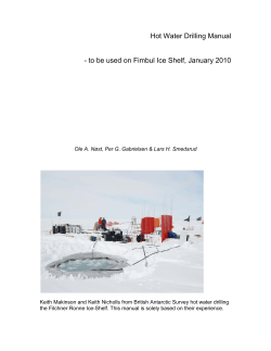 Hot Water Drilling Manual - to be used on Fimbul Ice Shelf, January