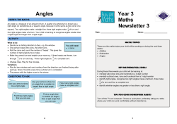 Angles Year 3 Maths Newsletter 3