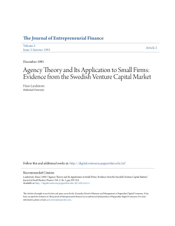 Agency Theory and Its Application to Small Firms: Evidence from the