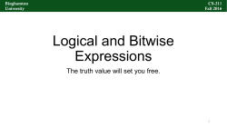 Logical and Bitwise Expressions