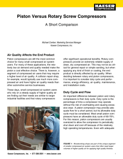 Piston versus Rotary Screw Compressors