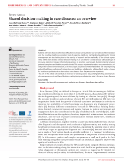 Shared decision-making in rare diseases: an overview