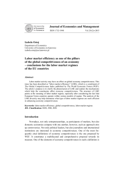 Journal of Economics and Management Labor market efficiency as