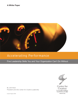 Accelerating Performance - Center for Creative Leadership