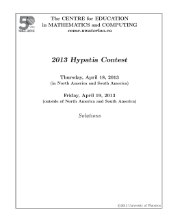 2013 - CEMC - University of Waterloo