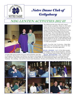 ndg lenten activities 2012 ii! - Notre Dame Club of Gettysburg