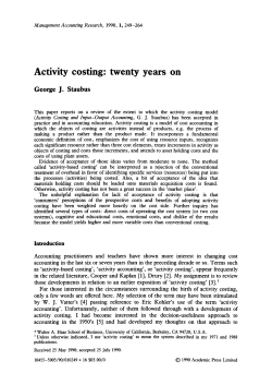 Activity costing: twenty years on