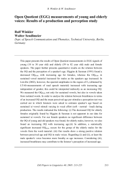 Open Quotient (EGG) measurements of young and