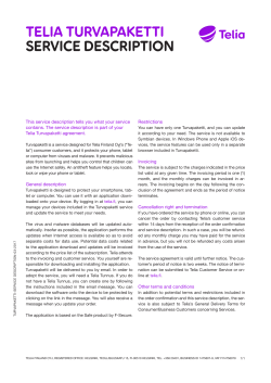 TELIA TURVAPAKETTI SERVICE DESCRIPTION
