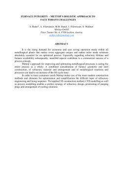 FURNACE INTEGRITY &ndash; METTOP&acute;S HOLISTIC