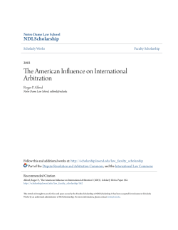 The American Influence on International Arbitration