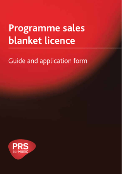 Programme sales blanket licence
