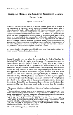 European Madness and Gender in Nineteenth