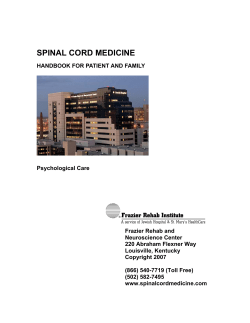Chapter Title: The Psychology of Spinal Cord