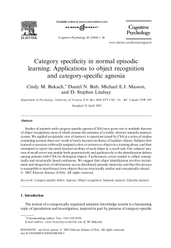 Category specificity in normal episodic learning: Applications to