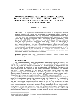 Regional Absorption of Common Agricultural Policy`s Rural