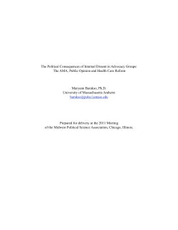 The Political Consequences of Internal Dissent in Advocacy Groups