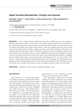 Right handed Neandertals: Vindija and beyond