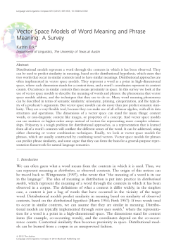 Vector Space Models of Word Meaning and Phrase Meaning: A