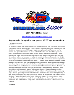 2017 MODIFIED Rules - The Greater Cumberland Raceway