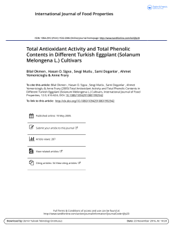 Total Antioxidant Activity and Total Phenolic Contents in