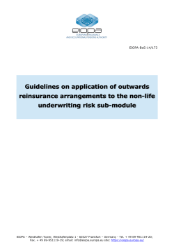 Guidelines on application of outwards reinsurance - eiopa