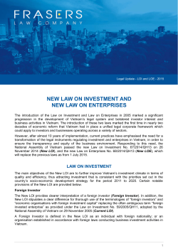 new law on investment and new law on enterprises