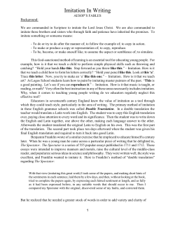 Imitation In Writing