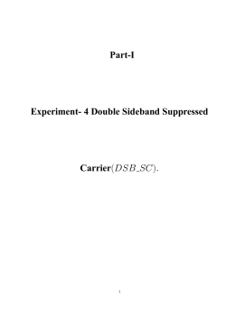 Part-I Experiment- 4 Double Sideband Suppressed Carrier(DSB SC).