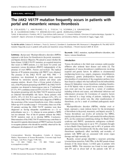 The JAK2 V617F mutation frequently occurs in patients