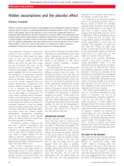 Hidden assumptions and the placebo effect