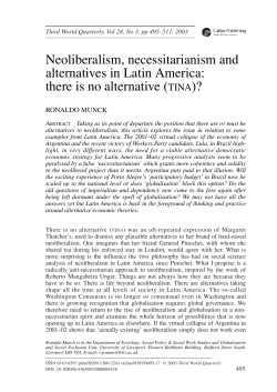 Neoliberalism, necessitarianism and alternatives in Latin America