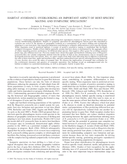 habitat avoidance: overlooking an important aspect of host