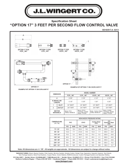 “option 17” 3 feet per second flow control valve