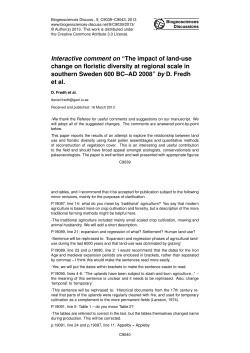Interactive comment on &ldquo;The impact of land