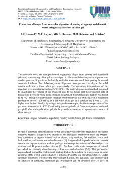 Production of biogas from anaerobic digestion of poultry droppings