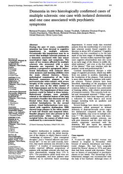 Dementia in two histologically confirmed cases of