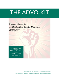 Complete Advo-Kit - National Health Care for the Homeless Council