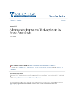 Administrative Inspections: The Loophole in the Fourth Amendment