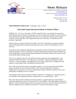 News Release - South Dakota Board of Regents