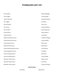 pygmalion cast list