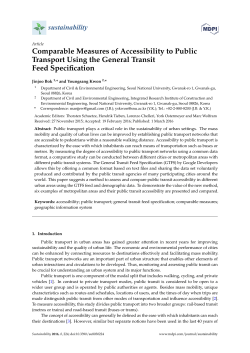 Comparable Measures of Accessibility to Public Transport Using the