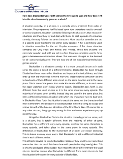 How does Blackadder Goes Forth satirize the First World War and