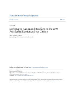 Stereotypes: Racism and its Effects on the 2008 Presidential