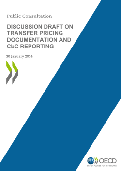Discussion Draft on Transfer Pricing Documentation and