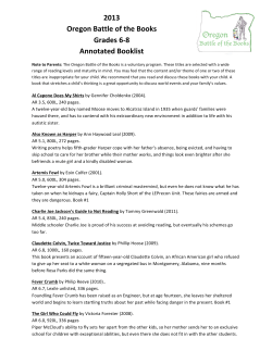 2013 6-8 annotated list - Oregon Battle of the Books