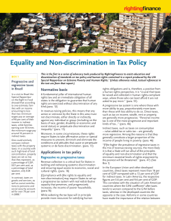 Equality and Non-discrimination in Tax Policy