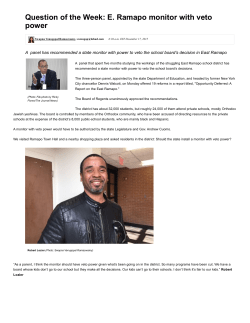 Question of the Week: E. Ramapo monitor with veto power