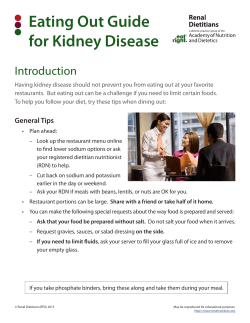 Eating Out Guide for Kidney Disease